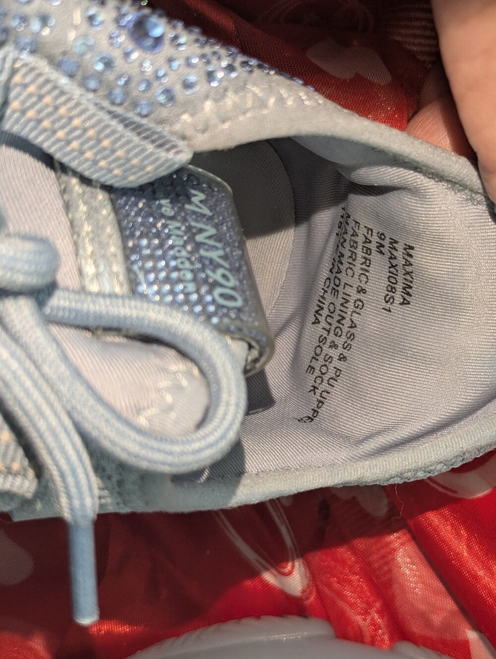 Steve Madden Maxima Light Blue Glitter Lace-Up Sneakers - Picture 8 of 8
